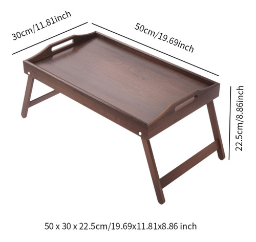 Bandeja De Cama De Madera, Mesa Para Comer Con Asas, Patas