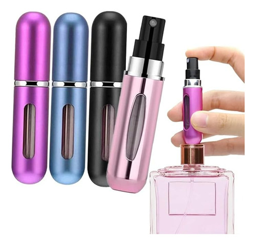 Botella De Perfumero Recargable Viaje 4 Pack Kit Rellenable
