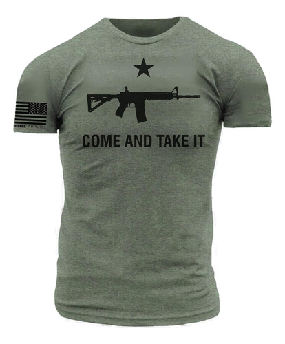 Ven Y Tómalo Con Un Rifle De Combate Moderno En Una Camiseta