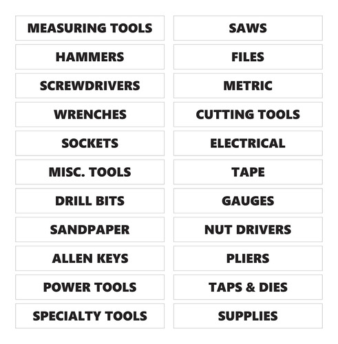 Etiqueta Adhesiva Organizativa Para Caja Herramienta Dcm X