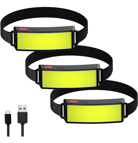 Lampara Minera Con Cómoda Usb-c, Mxmlh-003, 3 Pzas, 50m, 1 L Linterna Negro
