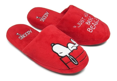 Imagem 3 de 7 de Pantufa Chinelo De Quarto Snoopy Vermelho - Original Peanuts