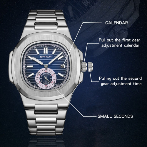 Relojes Sanda Luminous Calendar De Cuarzo Inoxidable