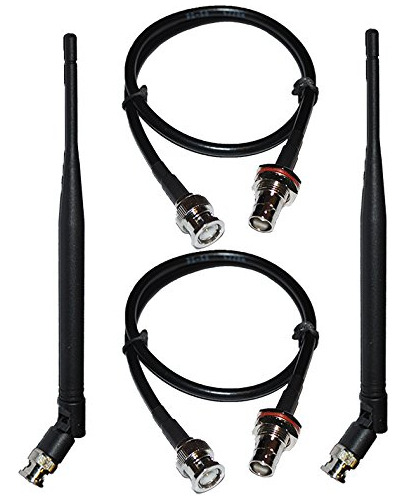 2 X Bnc Cables Front Montaje En Rack Kit2 X Uhf Antenas Para