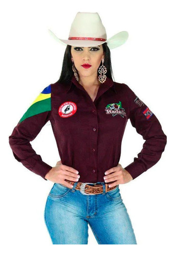 Camisa Country Feminina Radade Barretos Vinho