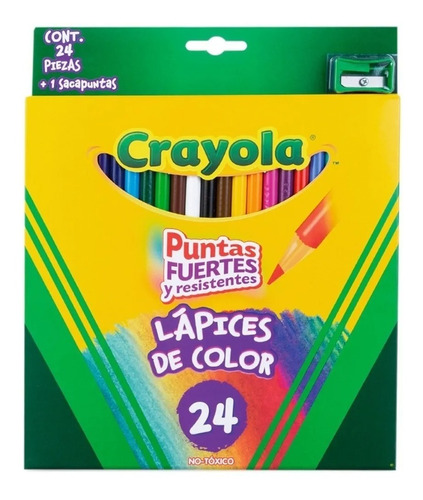 Colores Crayola 24 Piezas + Sacapuntas Gratis