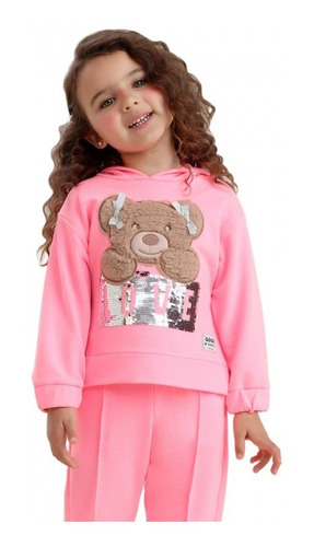 Imagem 1 de 4 de Conjunto Infantil Rosa Neon Petit Cherie Teddy Baby 20206