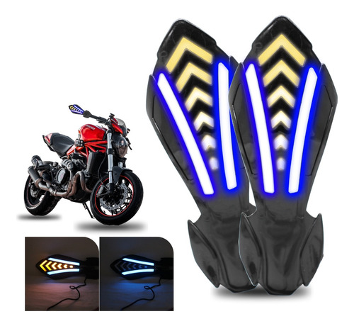 Cubre Puños Moto Handguars Motocicleta Con Luz Led Universal