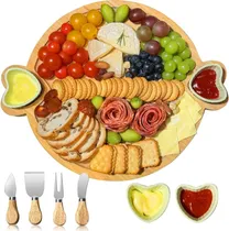 Comprar Tabla De Embutidos De Regalo, Linda Tabla De Queso De Bambú,