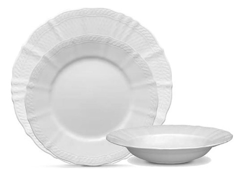 Baixela Em Porcelana Noritake Cher Blanc 18 Peças