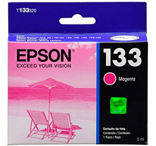 Cartucho Tinta Epson 133 T133 Magenta T133320 C13t13332a Original