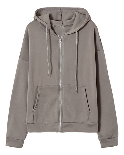 Sudadera De Felpa Con Capucha Lisa Para Mujer, Chamarra HoLG
