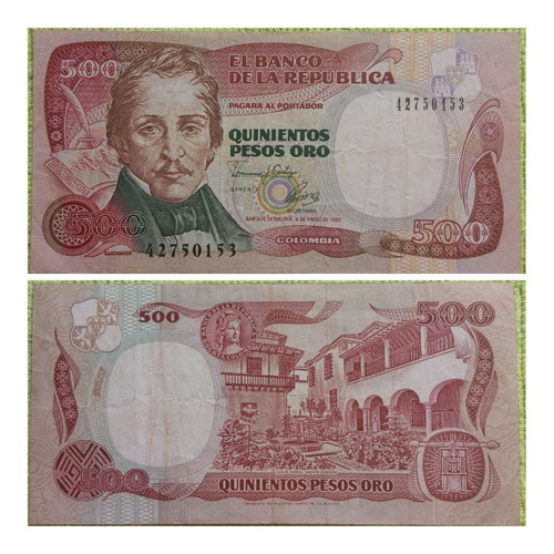 Billete De 500 Pesos Oro De 1993