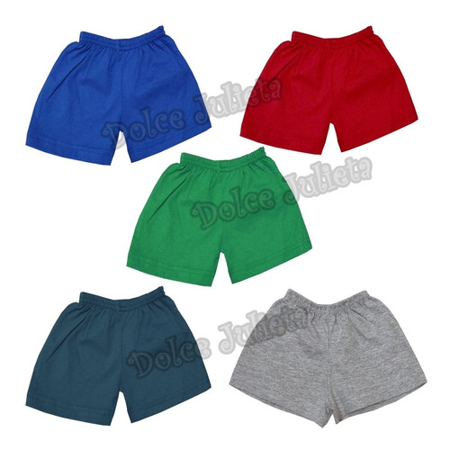 Pack X 5 Shorts 100% Algodon Bebe Niños  0-5 Años Pantalon