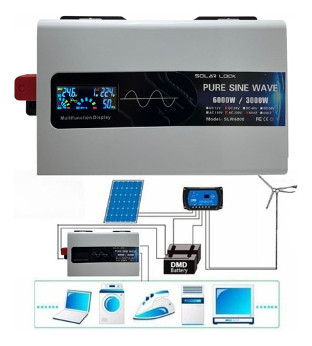 Inversor 6000w 24v A 220v-honda Pura-sistema Fotovoltaico