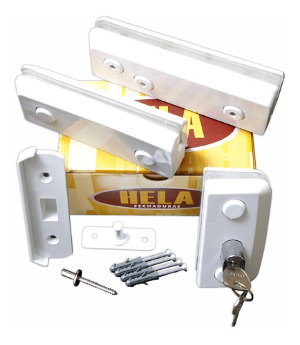 Kit Instalação Branco Porta Vidro Pivotante Blindex Kit01