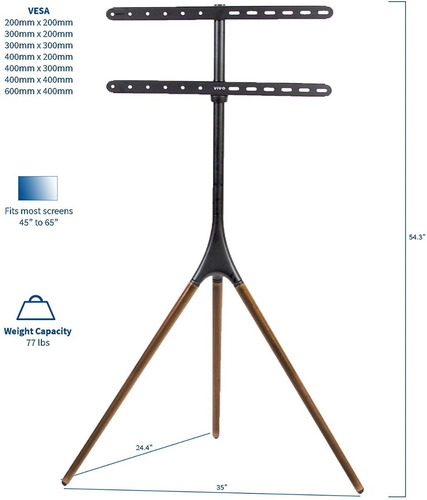Rack Pedestal Trípode De Madera Para Tv 42 A 55 - Montech