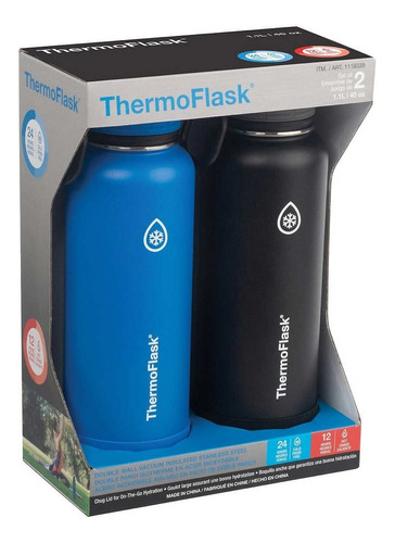 Termo 1,2 Litros Agua Fria 24 Horas Thermoflask Dos Unidades