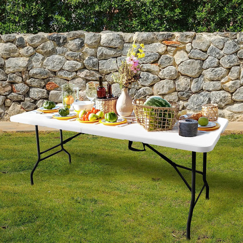 Mesa Rectangular Plegable Plástico Duro 1.80 Metros