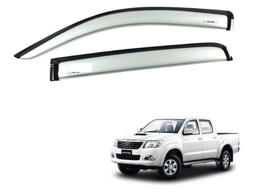 Deflectores De Ventana Hilux Vigo 2005 A 2015 Blanco Y Negro