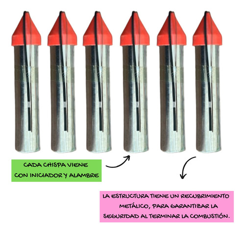 Chispas Fuego Frio 5mts X 30seg Cascada - Caja X6 Unid