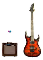 Comprar Guitarra Waldman Wga220f Sb C Amplificador, 02 Palhetas