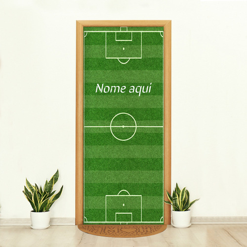 Capa De Porta Quarto Decorativa Personalizado Nome 0,85x2,10 Cor Futebol 1