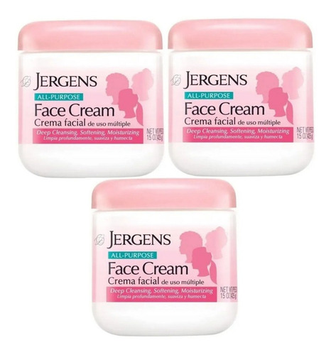 Jergens Crema Facial Hidratante 3 Pack 425g 15oz C/u