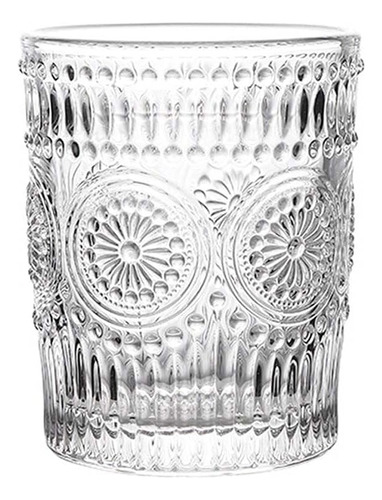 Imagen 4 de 4 de Set X 6 Vaso Vidrio Labrado Vintage Girasol 320ml Juego