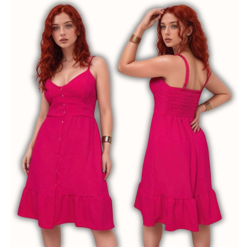 Vestido Curto Botão Lastex Com Bojo Moda Blogueiras Leve