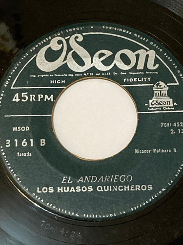 Vinilo Single De Los Huasos Quincheros El Andariego-vi (y106