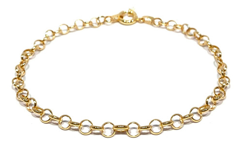 Pulseira Portuguesa Em Ouro 18k Elo Português Com Fecho Boia