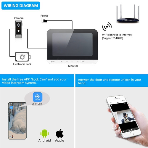 Imagen 10 de 10 de Video Portero Wifi Citofono Hd Intemperie Timbre Infrarrojo