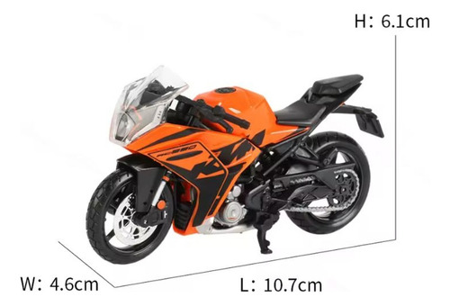 Maisto 1:18 Ktm Rc 390 Deportiva 2023 A Escala Naranja