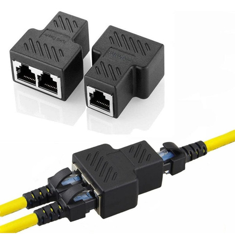 Adaptador Duplicador Para Cabo De Rede Rj45 Entradas Fêmeas 