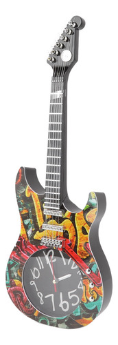 Reloj De Pared Con Forma De Guitarra Que Simula El Tiempo, D