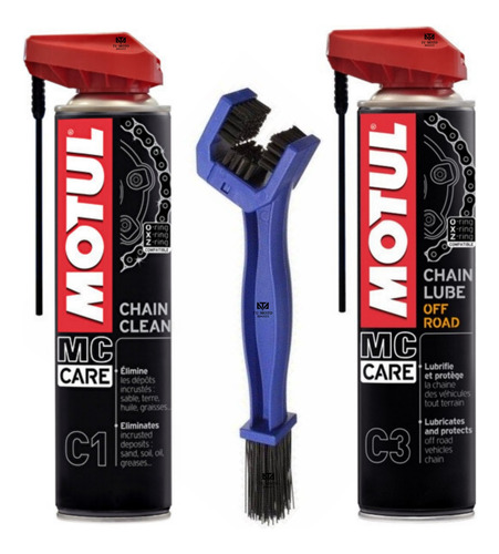 Desengrasante Motul C1 + Lubricante C3 + Cepillo De Cadena