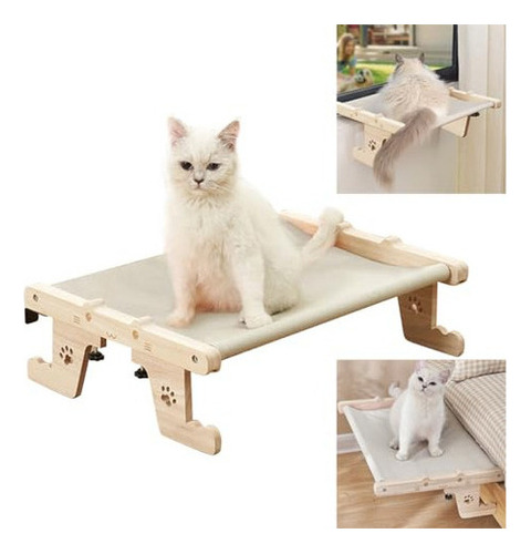 Cama Para Gatos, Hamaca De Madera 3 En 1 Para Perros Y Gatos