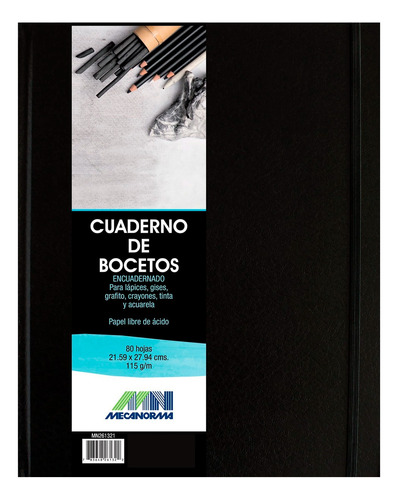 Cuaderno Mecanorma Boceto 21.59*27.94cm 80 Hojas 115 Gramaje