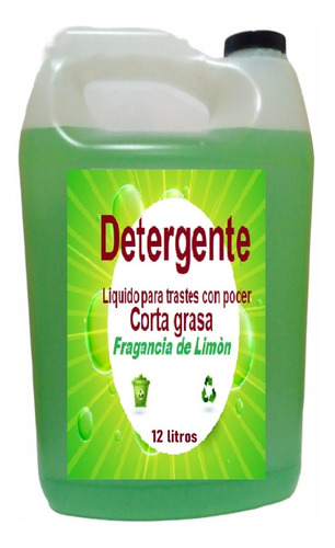 12 Litros Detergente Liq P/trastes Quita Grasa Esencia Limón