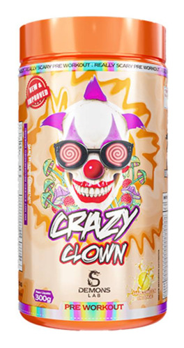 Suplemento em Pó Crazy Clown 300g Demons Lab Sabor Orange