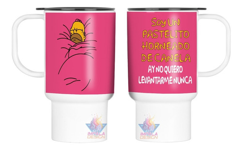 Jarro Termico Homero Simpson Cama Pastelito Meme Plastico