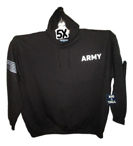 Sudadera Negra Con Capuchon De Hombre Talla 5x  Army Gildan 