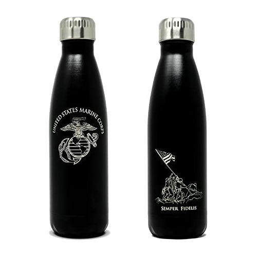 Military Gift Shop Usmc Botella De Agua De Acero Inoxidable 