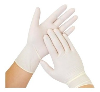 Guantes Descartables De Latex Color Blanco