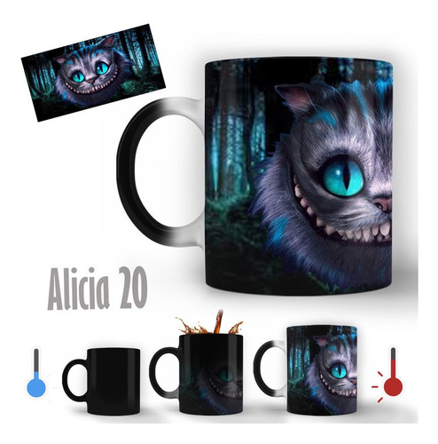 Taza Mágica Gato De Alicia En El Pais De Las Maravillas