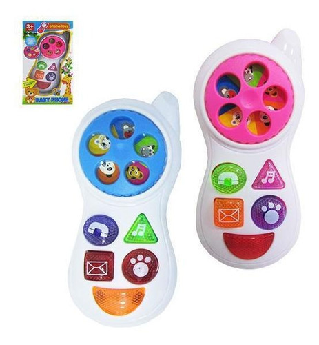 Celular Musical Baby Phone Colors Com Luz A Pilha Na Caixa