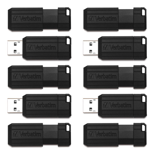 Verbatim 32gb Pinstripe Usb 2.0 Flash Drive (10 Pack) Blac