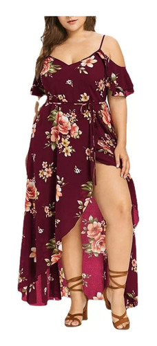 Vestido De Fiesta Irregular Mujer Estampada De Mujer Grande