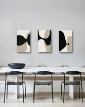 Comprar Cuadros Abstracto Pintado Mano Triptico Nordico Minimalista